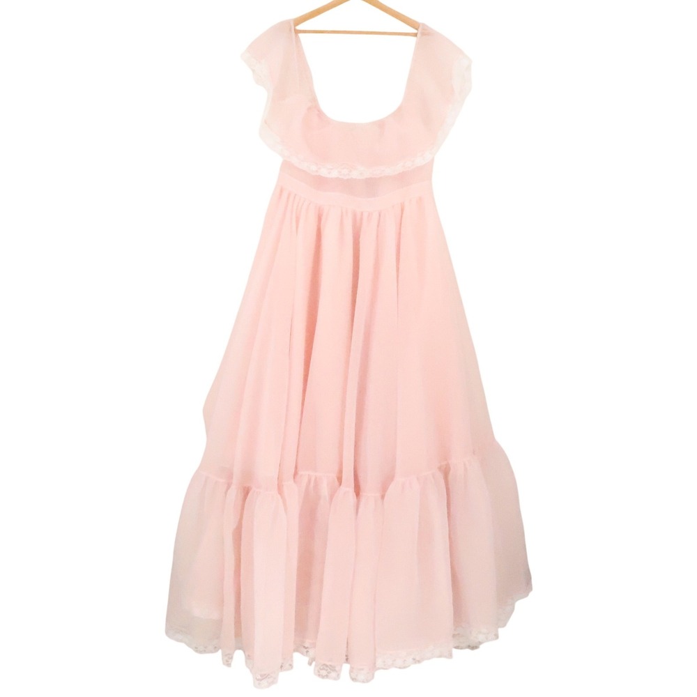 Selkie The Romance Novel Maxi Dress Womens Size 3X Candy Heart Pink Lace Tulle